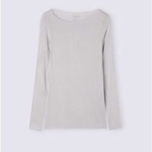 Boat Neck Modal Cashmere Ultralight Top in Iced Grey, size small NWT